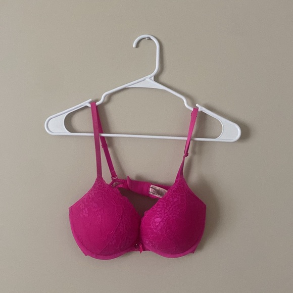 La Senza Bra Push Up Pink Lace Neon Sparkle Size - Picture 4 of 17